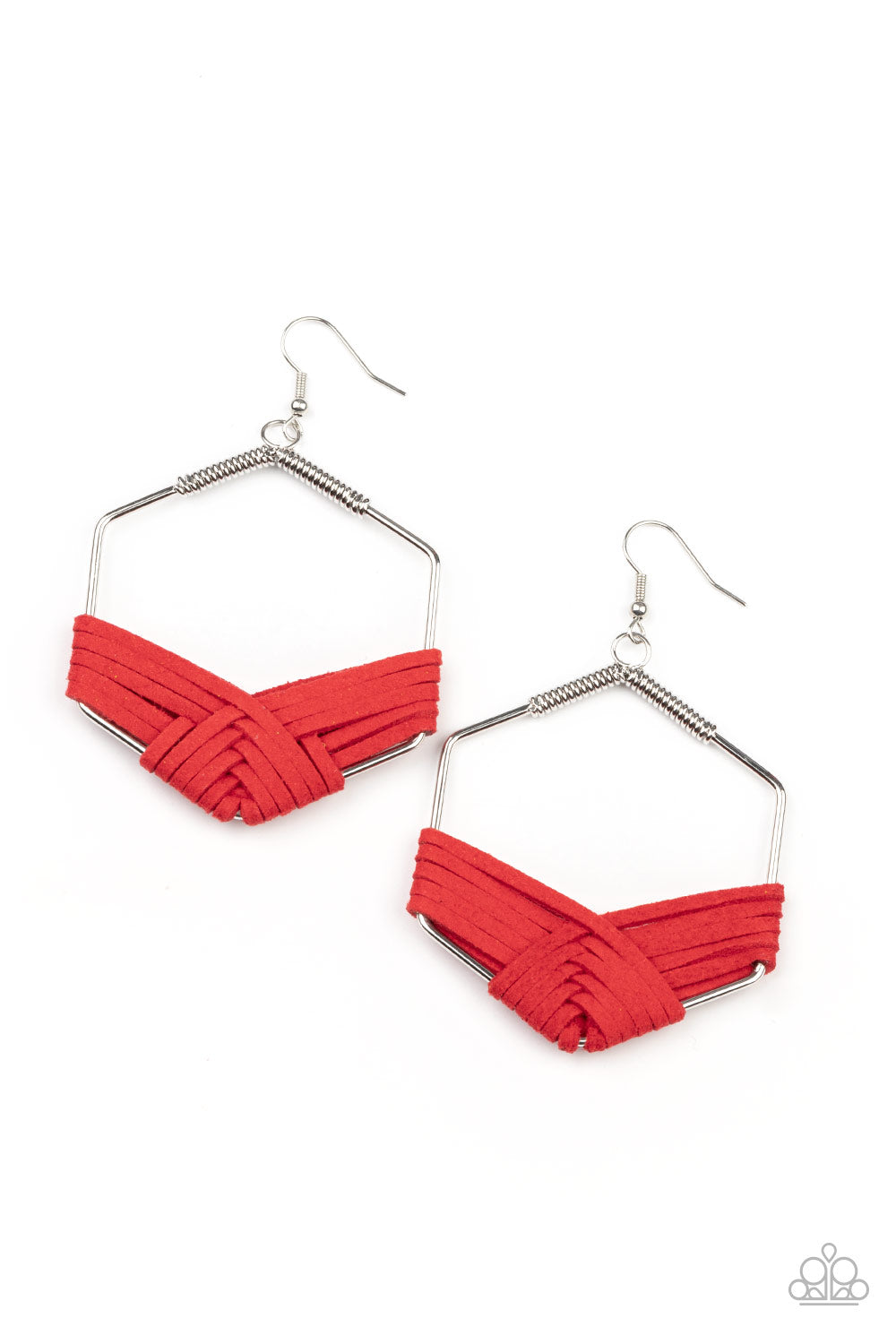 *Paparazzi Earrings* "Suede Solstice" Red Earrings