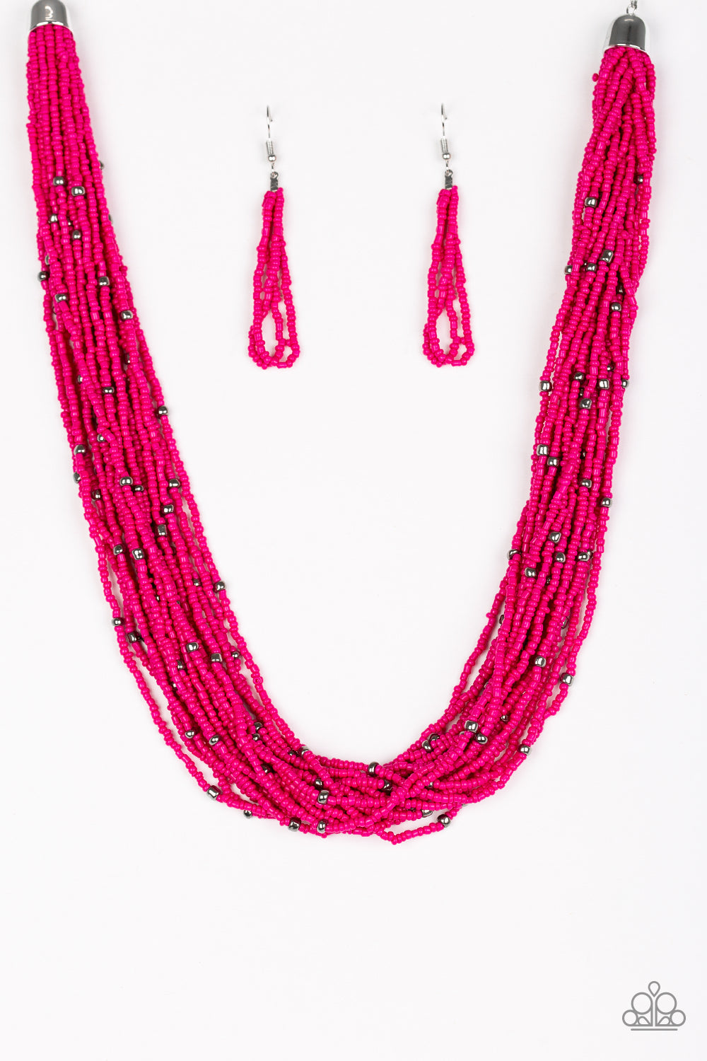 Summer Samba Pink Seed Bead Necklace by Paparazzi Accessories