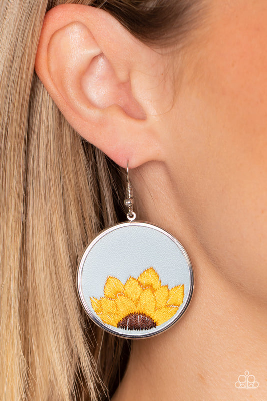 *Paparazzi Earrings* " Sun-Kissed Sunflowers" Blue Earrings