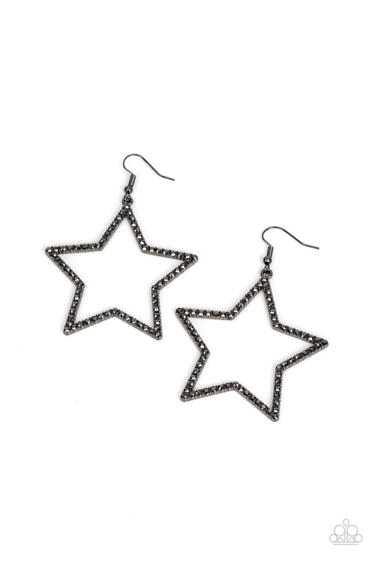 *Paparazzi Earrings* Supernova Sparkle- Black Earrings