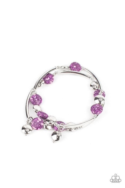 Terrazzo Territory Purple Bracelets by Paparazzi Accessories