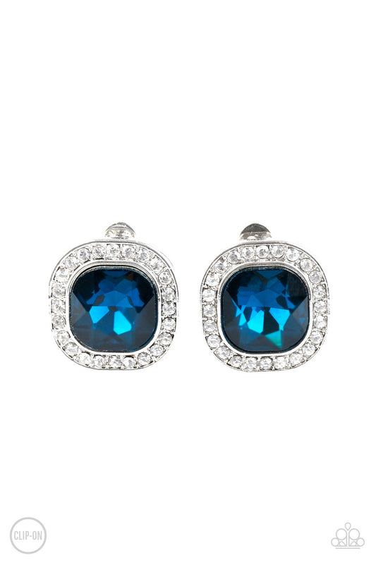 *Paparazzi Clip-On Earrings* "The Fame Game" Blue Clip-On Earrings