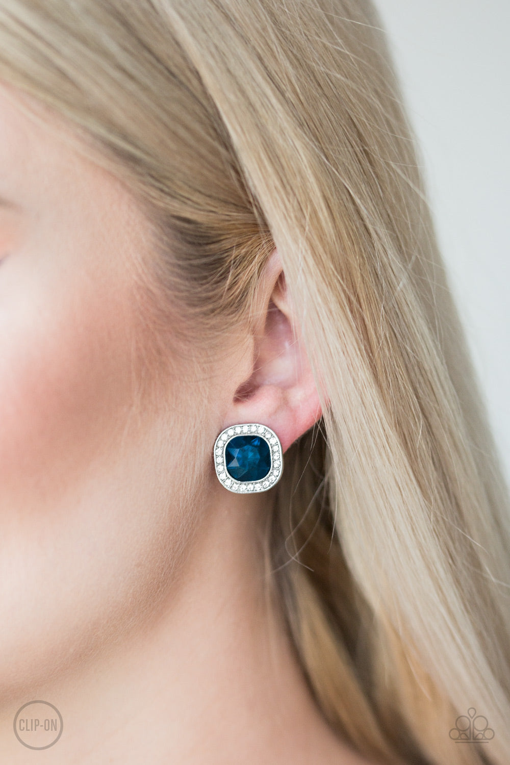 *Paparazzi Clip-On Earrings* "The Fame Game" Blue Clip-On Earrings