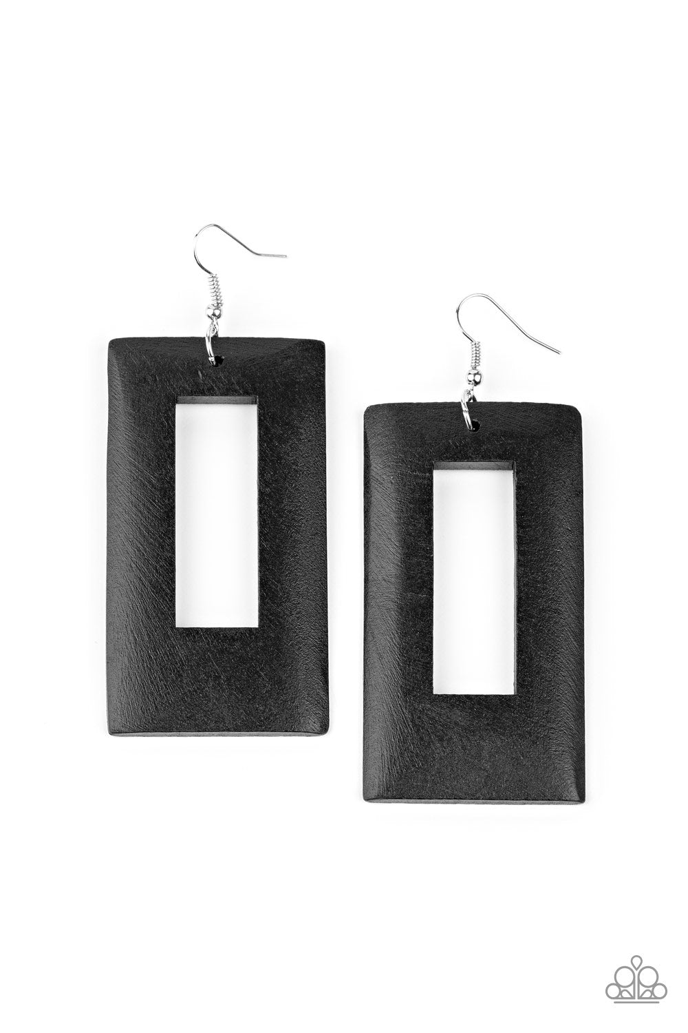 Totally Framed Black Earrings by Paparazzi Accessories