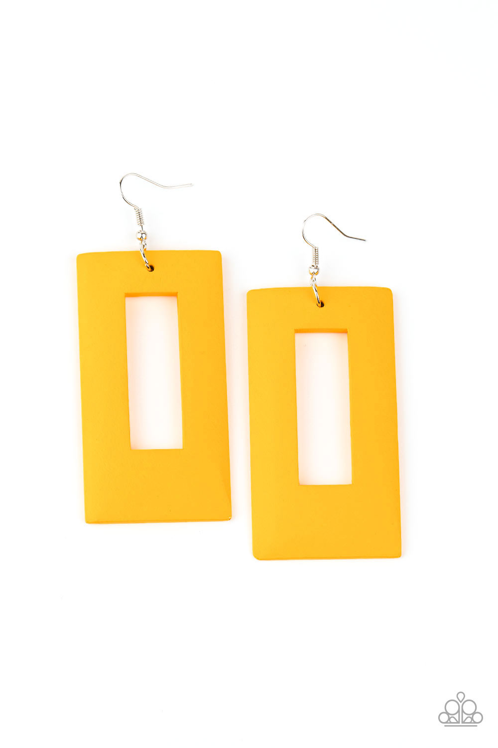 Totally Framed Yellow Earrings by Paparazzi Accessories