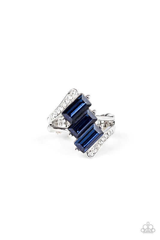 Triple Razzle - Blue Paparazzi Accessories Ring