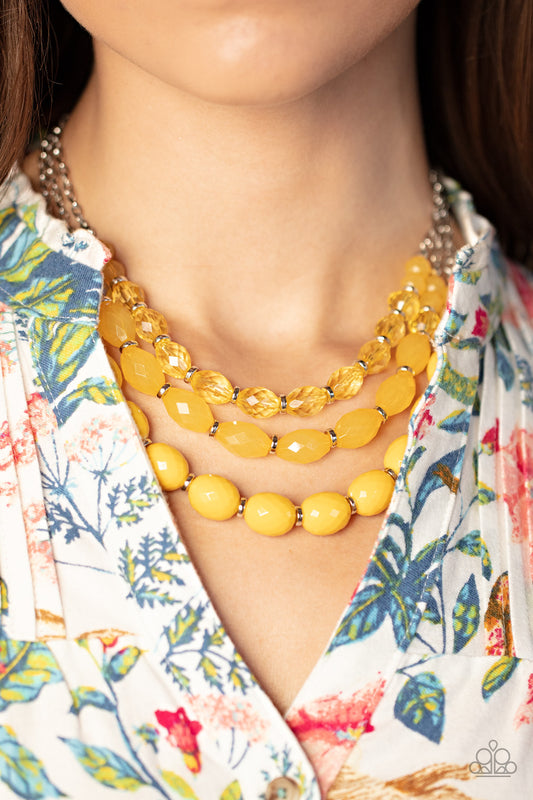 Tropical Hideaway Yellow Necklace by Paparazzi Accessories