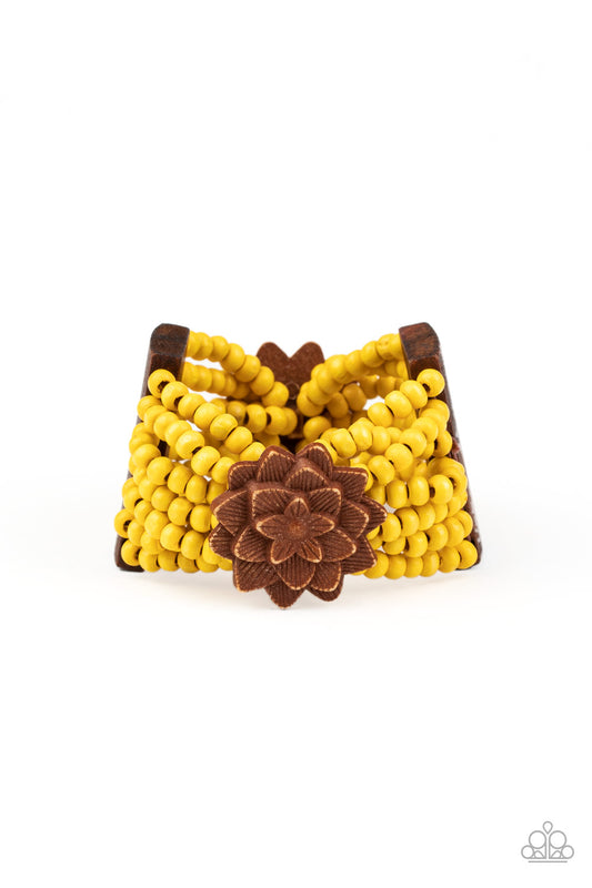 Tropical Sanctuary Yellow Bracelet by Paparazzi Accessories