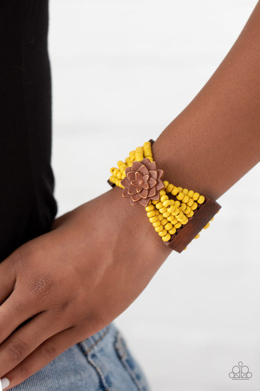 Tropical Sanctuary Yellow Bracelet by Paparazzi Accessories