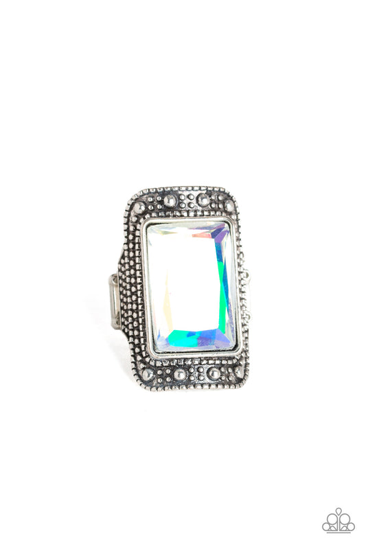 Very HEIR-descent Iridescent Oil Spill White Ring by Paparazzi Accessories