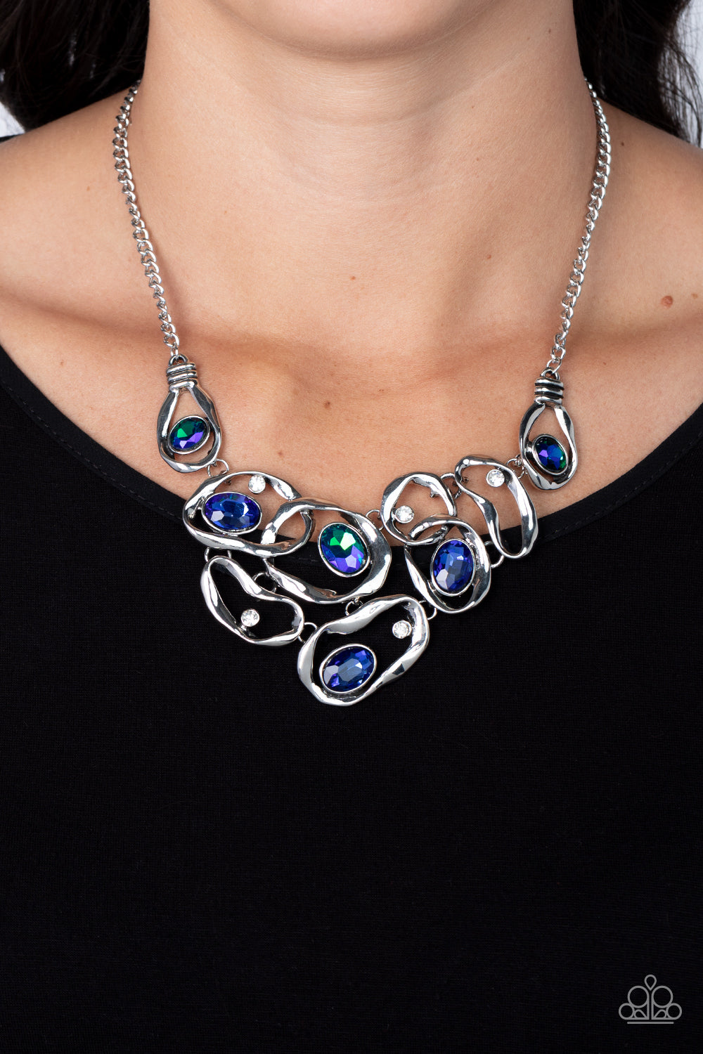 "Warp Speed" Blue Necklace by Paparazzi Accessories