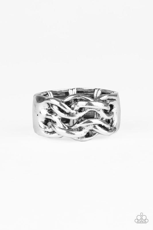 *Paparazzi Men's Rings* "Well-Oiled Machine" Silver Ring