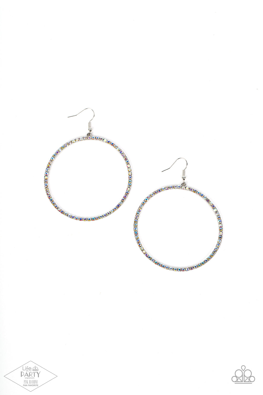 Wide Curves Ahead Iridescent Multi Earrings by Paparazzi Accessories