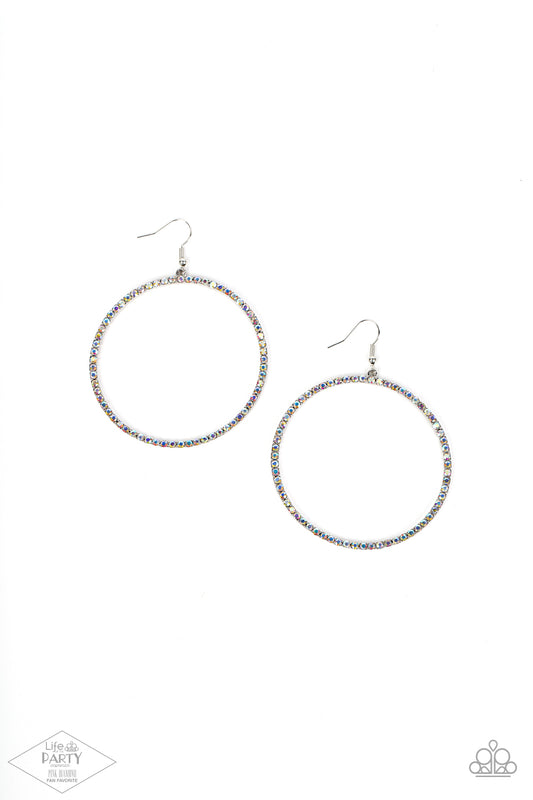 Wide Curves Ahead Iridescent Multi Earrings by Paparazzi Accessories