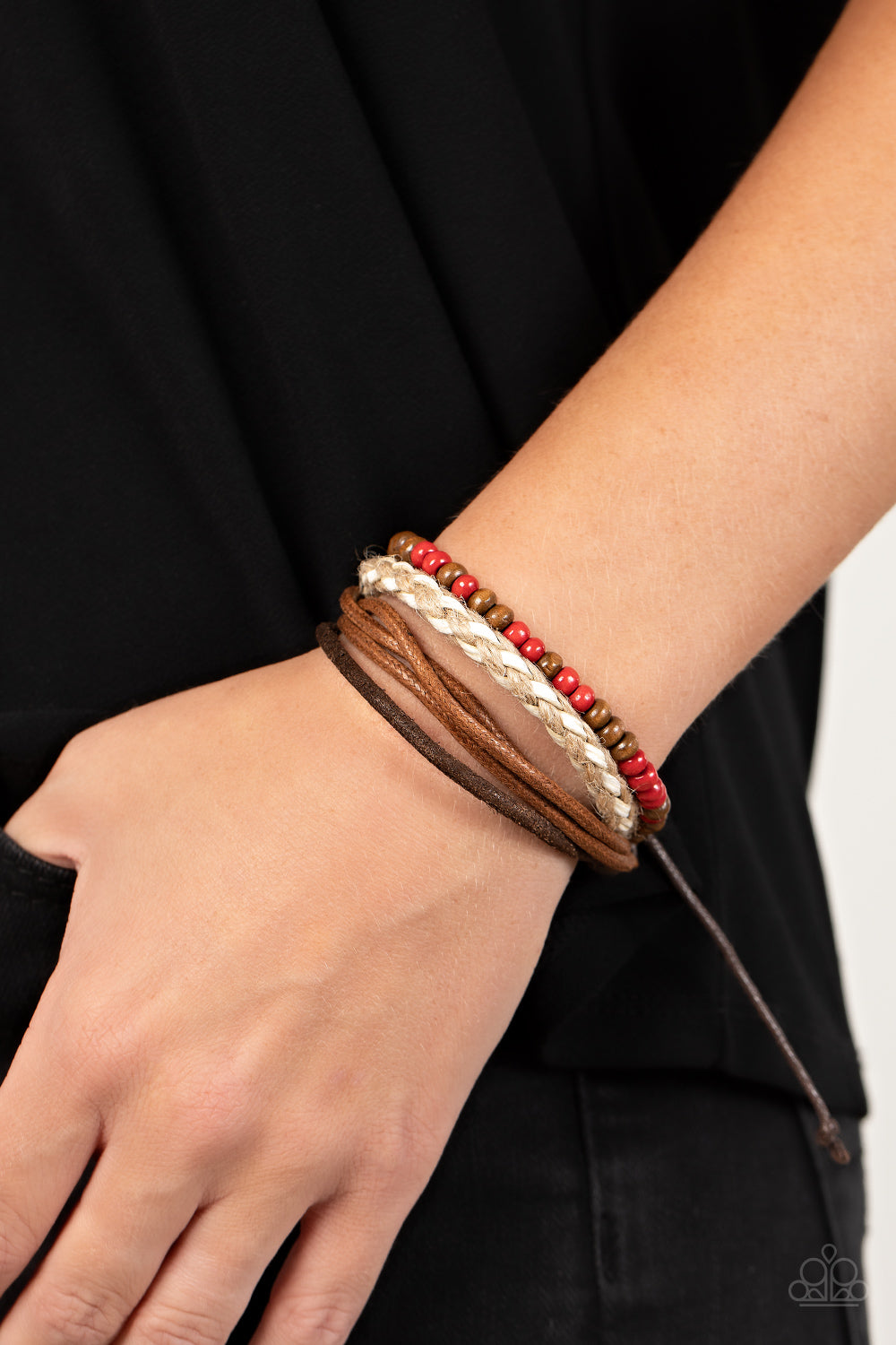 "Woodsy Wayfarer" Red Urban Bracelet by Paparazzi Accessories