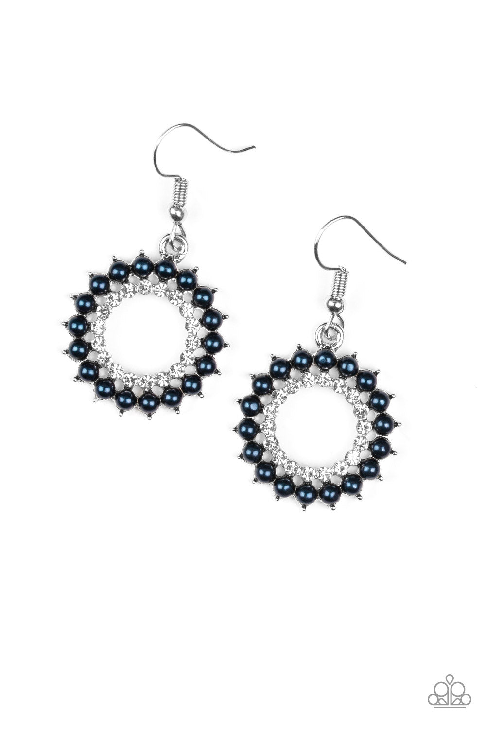 Wreathed In Radiance Blue Pearl Earrings by Paparazzi Accessories